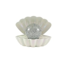 Lámpara Concha blanco perla