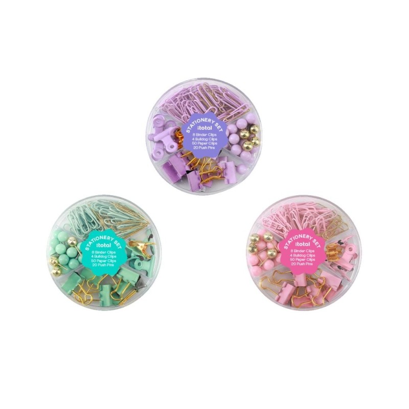 Juegos de alfileres y clips redondos surtidos Juegos de alfileres y clips redondos surtidos