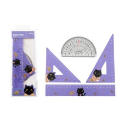 Juego de escuadra y reglas BLACK CAT