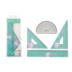 Juego de escuadra y reglas WHITE CAT