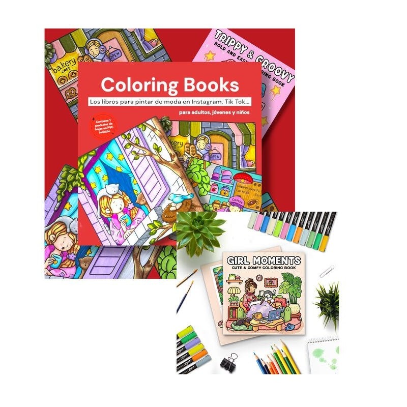Llibro de moda RRSS para colorear Girl Moments 48 páginas SEP-2025 Llibro de moda RRSS para colorear Girl Moments 48 páginas SEP-2025