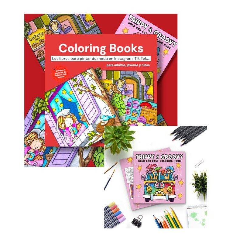 Llibro de moda RRSS para colorear Trippy & Groovy 48 páginas SEP-2025 Llibro de moda RRSS para colorear Trippy & Groovy 48 páginas SEP-2025
