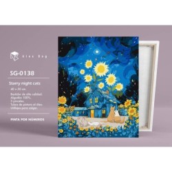 Pintar por números Starry night Cats SEP-2025