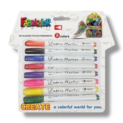 Blister 8 rotuladores Fabric Color Textil permanentes SEP-2025