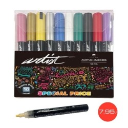 Estuche acrílicos gama Artist,10 colores PROMO OCT-2025