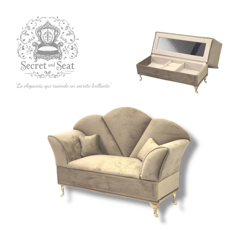 Mini sofá Secret & Seat joyero light brown SEP-2025 Mini sofá Secret & Seat joyero light brown SEP-2025