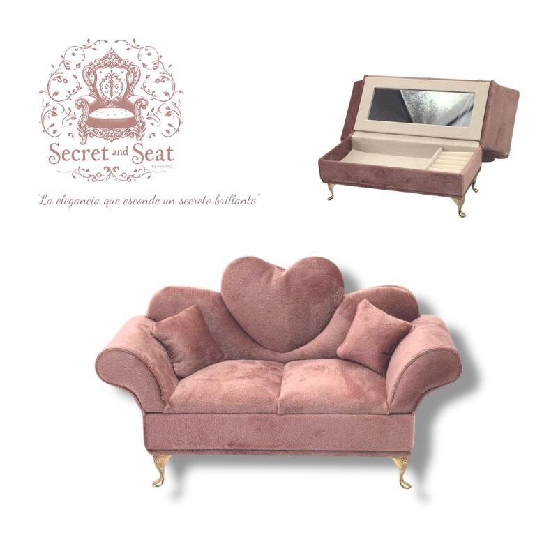 Mini sofá Secret & Seat joyero light pink SEP-2025 Mini sofá Secret & Seat joyero light pink SEP-2025
