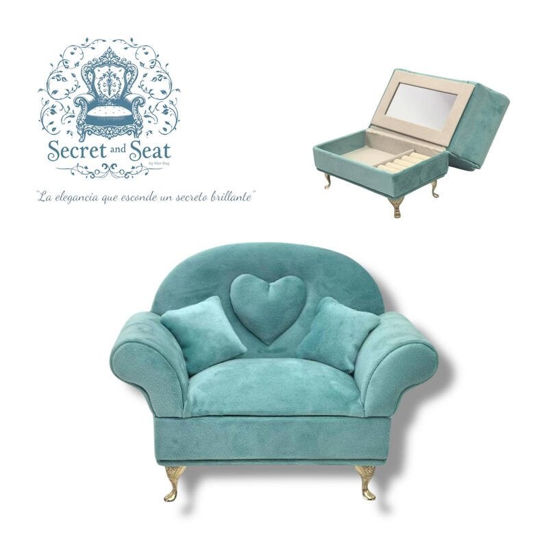 Mini sofá Secret & Seat joyero blue Tiffany SEP-2025 Mini sofá Secret & Seat joyero blue Tiffany SEP-2025