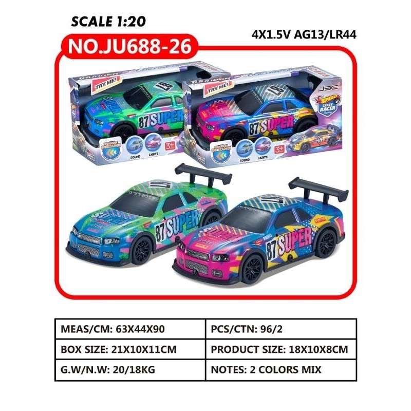 Coche fricción tipo Indycar,2 colores OCT-2025 Coche fricción tipo Indycar,2 colores OCT-2025