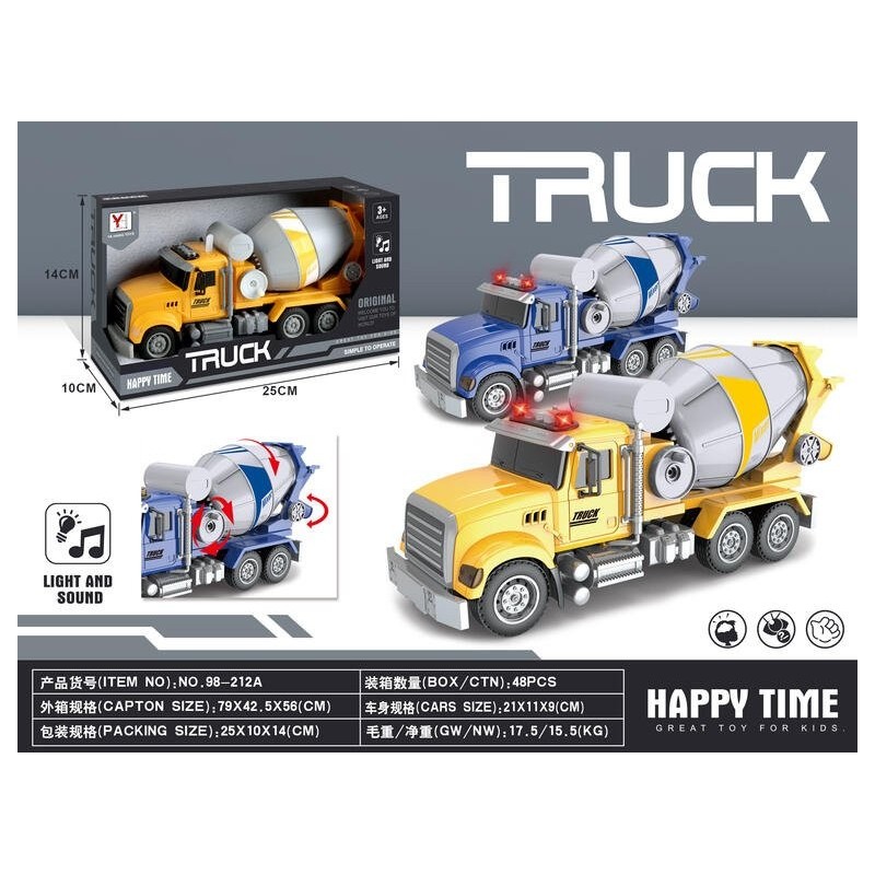 Camión construcción Cementero luz y sonido,2 colores OCT-2025 Camión construcción Cementero luz y sonido,2 colores OCT-2025