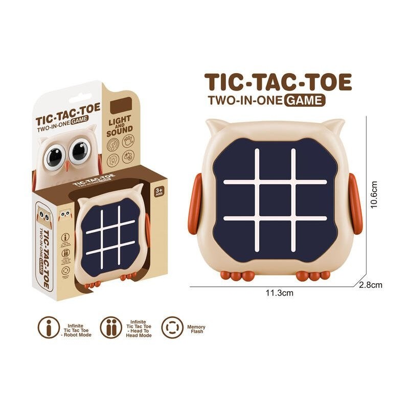 Juego Tic Tac Toe 2 en 1 OWL luz y sonido OCT-2025 Juego Tic Tac Toe 2 en 1 OWL luz y sonido OCT-2025