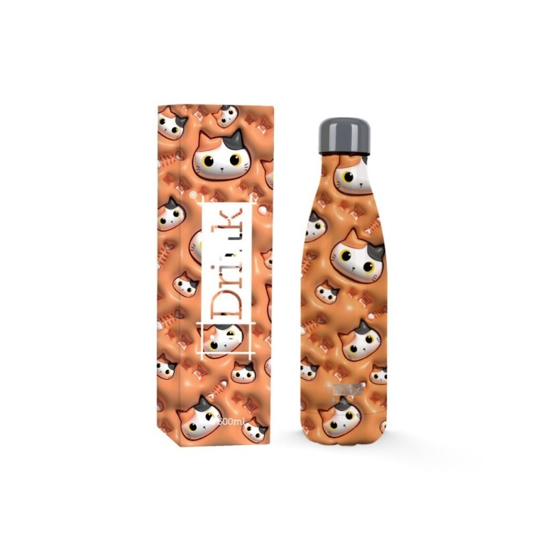 Botella Térmica 500 ml ORANGE CAT 3D Botella Térmica 500 ml ORANGE CAT 3D