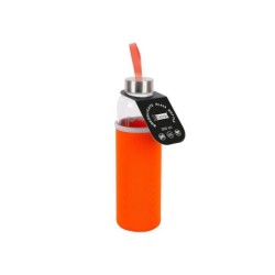 Botella de borosilicato 500 ml con funda coral en neopreno Botella de borosilicato 500 ml con funda coral en neopreno