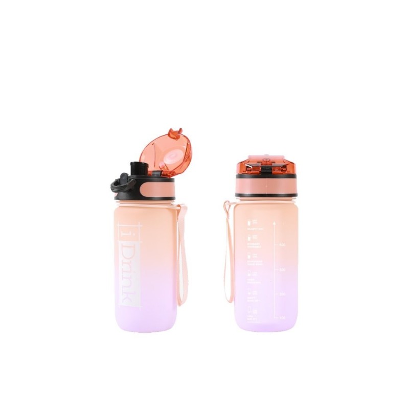 Botella Tritan 500 ml naranja y lila Botella Tritan 500 ml naranja y lila