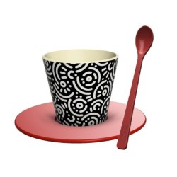 Set de Taza, Cuchara y Plato RPET GEOMETRIC Set de Taza, Cuchara y Plato RPET GEOMETRIC