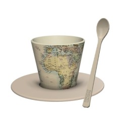 Set de Taza, Cuchara y Plato RPET OLD MAP Set de Taza, Cuchara y Plato RPET OLD MAP