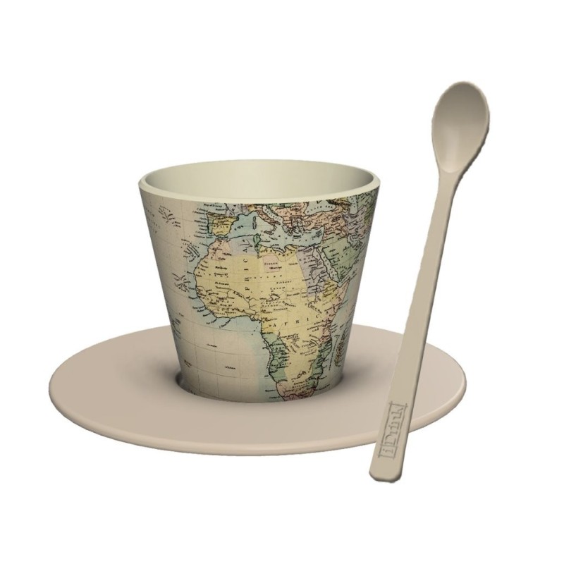 Set de Taza, Cuchara y Plato RPET OLD MAP Set de Taza, Cuchara y Plato RPET OLD MAP