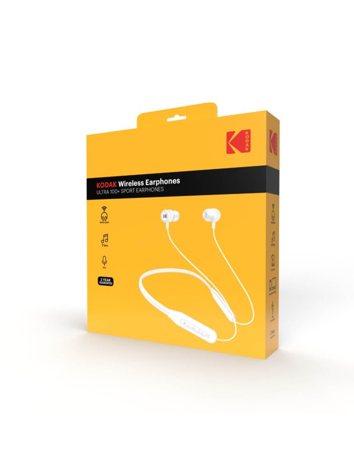 Kodak Ultra 100+ wireless sport earphones white