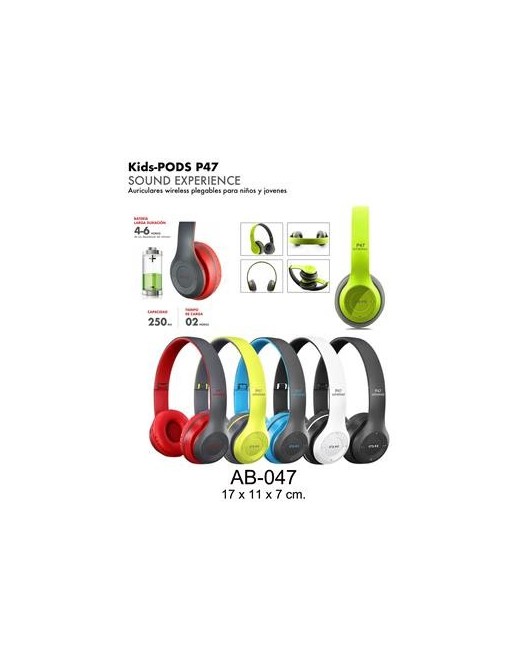 AURICULARES WIRELESS PLEGABLES kIDS, 5 COLORES
