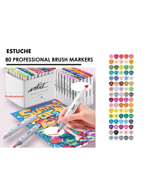 CANVAS LUXE PROFESSIONAL BRUSH MARKER 80 COLORES FINAL MAYO