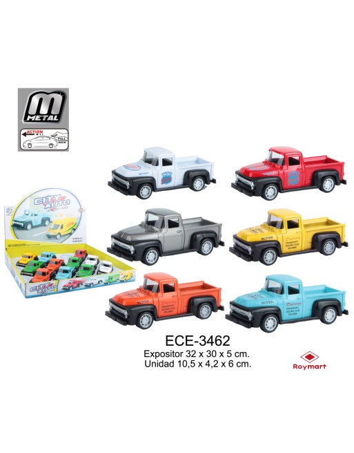 EXP.12 COCHES PICK UP PULL BACK COLORES SURTIDOS MITAD AGOSTO
