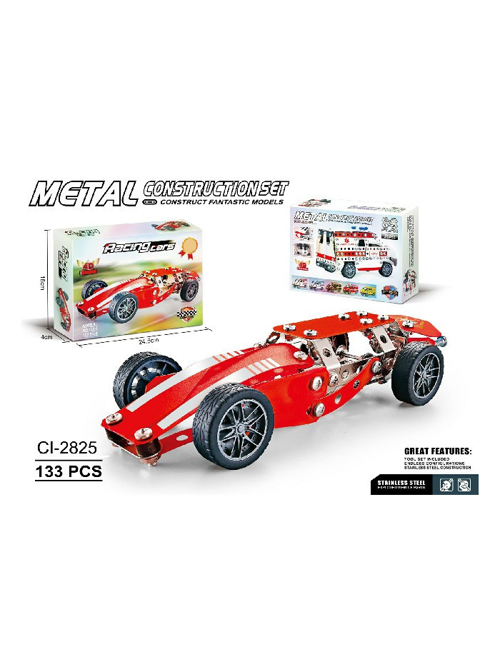 Puzzle construcción Racing Car rojo,133 pzas.