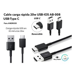 CABLE DE CARGA USB-C PARA ANDROID 9,5 x 6,5 x 2,5 cm