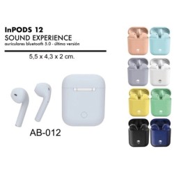 AURICULARES INPODS 12 BLUETOTH 5.0 8 COL. 5,5 x 4,3 x 2 cm.