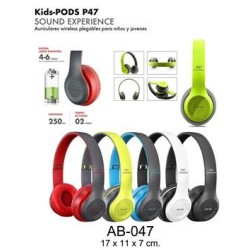 AURICULARES WIRELESS PLEGABLES kIDS, 5 COLORES 17 x 11 x 7 cm.