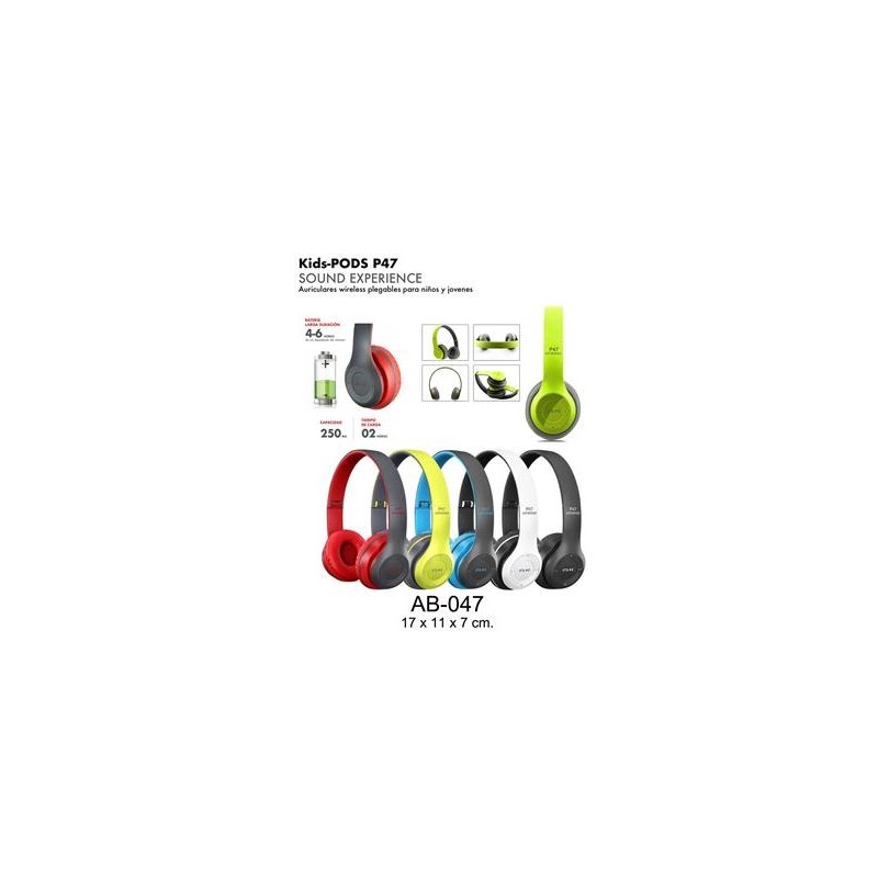 AURICULARES WIRELESS PLEGABLES kIDS, 5 COLORES 17 x 11 x 7 cm. AURICULARES WIRELESS PLEGABLES kIDS, 5 COLORES 17 x 11 x 7 cm.