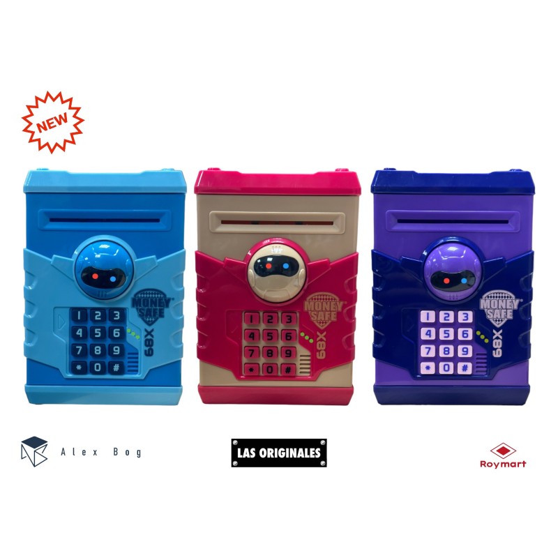 NUEVA CAJA FUERTE C/ASA COL.ROBOT X389, 3 COLORES 18 x 13 x 12 cm. NUEVA CAJA FUERTE C/ASA COL.ROBOT X389, 3 COLORES 18 x 13 x 12 cm.