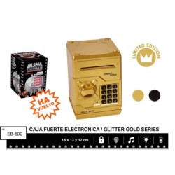 HUCHA ESPECIAL LIMITED EDITION GOLD GLITTER 18 cm x 13 cm x 12 cm