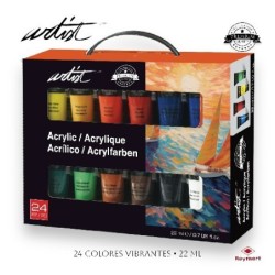 MALETIN ARTIST 24 COL PINTURA ACRILICA 22ML 20,6 x 26,3 x 6 cm