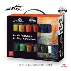 MALETIN ARTIST 48 COL PINTURA ACRILICA 22ML 20,6 x 26,3 x 11,2 cm