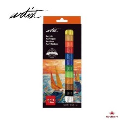 CAJA 12 TUBOS ARTIST PINTURA ACRILICA 12 ML 24,8 x 10,3 x 2 cm