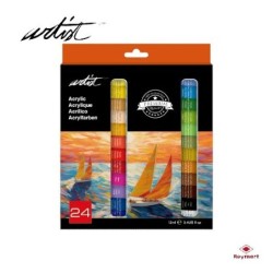 CAJA 24 TUBOS ARTIST PINTURA ACRILICA 12 ML 24,8 x 20,6 x 2 cm