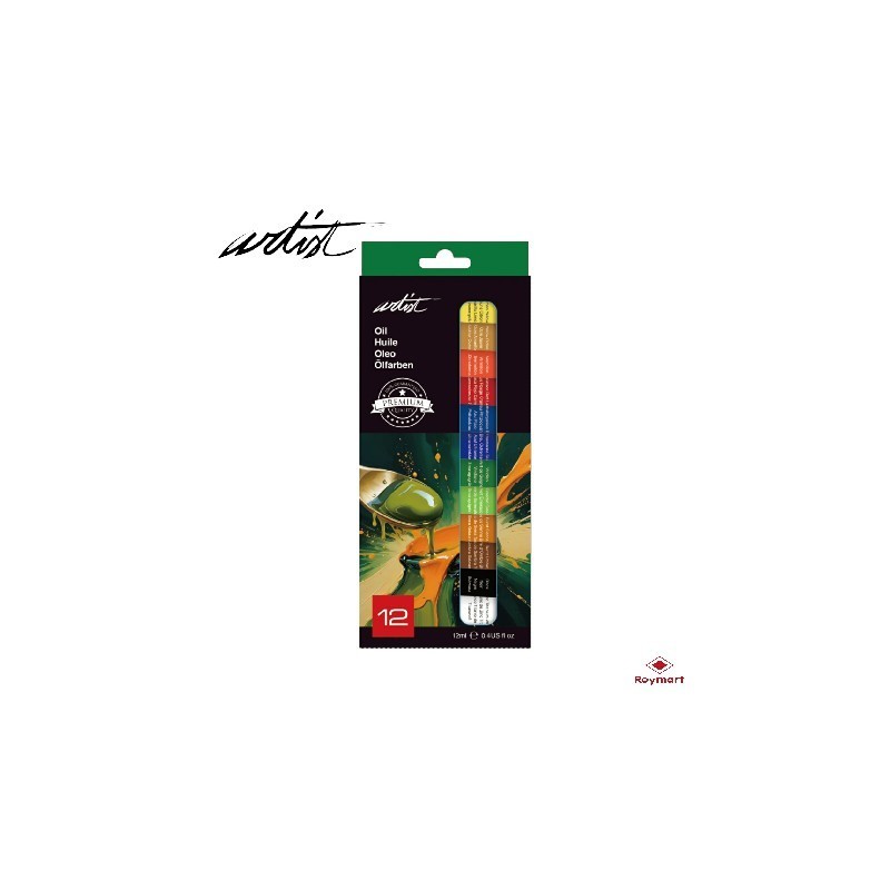 ESTUCHE 12 TUBOS ARTIST PINTURA AL OLEO 12 ML 24,8 x 10,3 x 2 cm