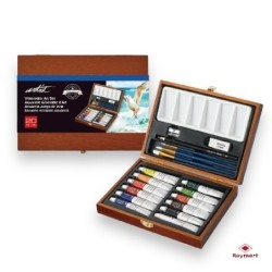 ESTUCHE MADERA ARTIST ACUARELAS,20 PIEZAS 21,6 x 17 x 4,5 cm