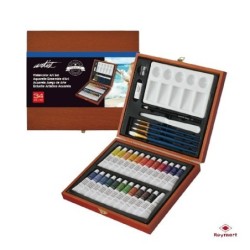 ESTUCHE MADERA ARTIST ACUARELAS,34 PIEZAS 24 x 26 x 4,5 cm