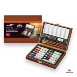 ESTUCHE MADERA ARTIST PINTURA ACRILICA,20 PIEZAS 21,6 x 17 x 4,5 cm