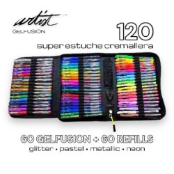 SET 60 BOLIS GEL 0,8MM Y 60 RECAMBIOS ,5 TINTAS 26,3 x 17,5 x 5,5 cm