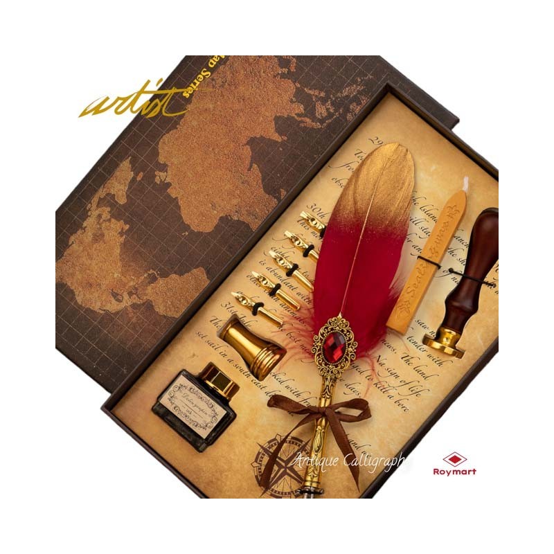 SET PLUMA ARTIST CALLIGRAPHY LUXURY STONE,4 COL. 25,50 x 15,50 x 4 cm. SET PLUMA ARTIST CALLIGRAPHY LUXURY STONE,4 COL. 25,50 x 15,50 x 4 cm.