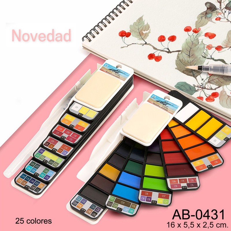 CAJA ABANICO 25 PROFESSIONAL WATER COLOR 16 x 5,5 x 2,5 cm. CAJA ABANICO 25 PROFESSIONAL WATER COLOR 16 x 5,5 x 2,5 cm.