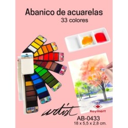 CAJA ABANICO 33 PROFESSIONAL WATER COLOR 18 x 5,5 x 2,8 cm.