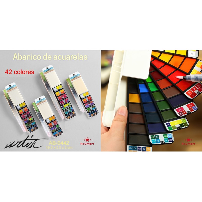 CAJA ABANICO 42 PROFESSIONAL WATER COLOR 19,5 x 5,5 x 3 cm. CAJA ABANICO 42 PROFESSIONAL WATER COLOR 19,5 x 5,5 x 3 cm.