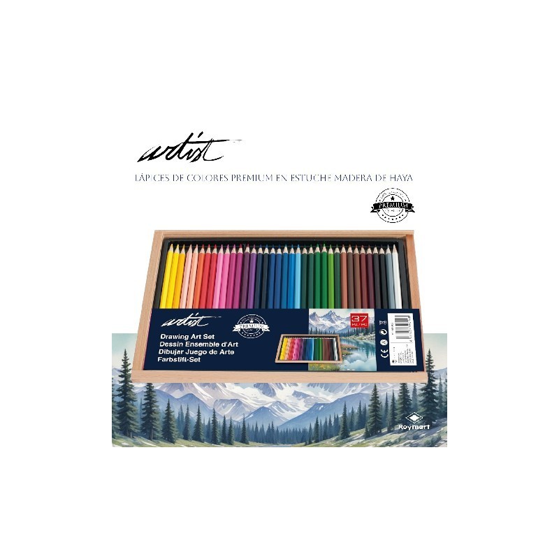 ESTUCHE ARTIST MADERA DE HAYA 36 COLORES PREMIUM 21,4 x 31,7 x 2,1 cm ESTUCHE ARTIST MADERA DE HAYA 36 COLORES PREMIUM 21,4 x 31,7 x 2,1 cm