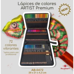 ESTUCHE 72 COL. LAPICES PREMIUM C/ GOMA Y EXTENSOR 29 x 21 x 4,3 cm