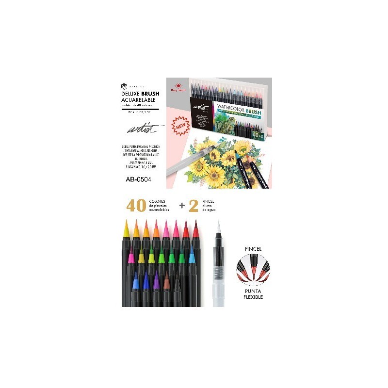 ESTUCHE 40+2 DELUXE BRUSH ACUARELABLE PINCEL 27 x 18 x 3,2 cm. ESTUCHE 40+2 DELUXE BRUSH ACUARELABLE PINCEL 27 x 18 x 3,2 cm.