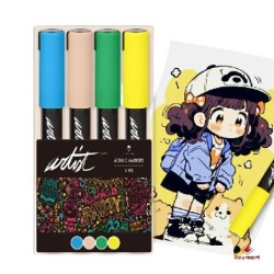 ESTUCHE ACRILICOS GAMA ARTIST,4 COLORES PASTEL 15,2 x 7 x 1,9 cm.