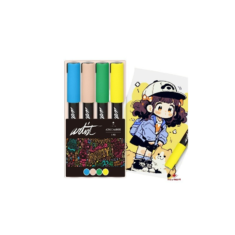 ESTUCHE ACRILICOS GAMA ARTIST,4 COLORES PASTEL 15,2 x 7 x 1,9 cm. ESTUCHE ACRILICOS GAMA ARTIST,4 COLORES PASTEL 15,2 x 7 x 1,9 cm.